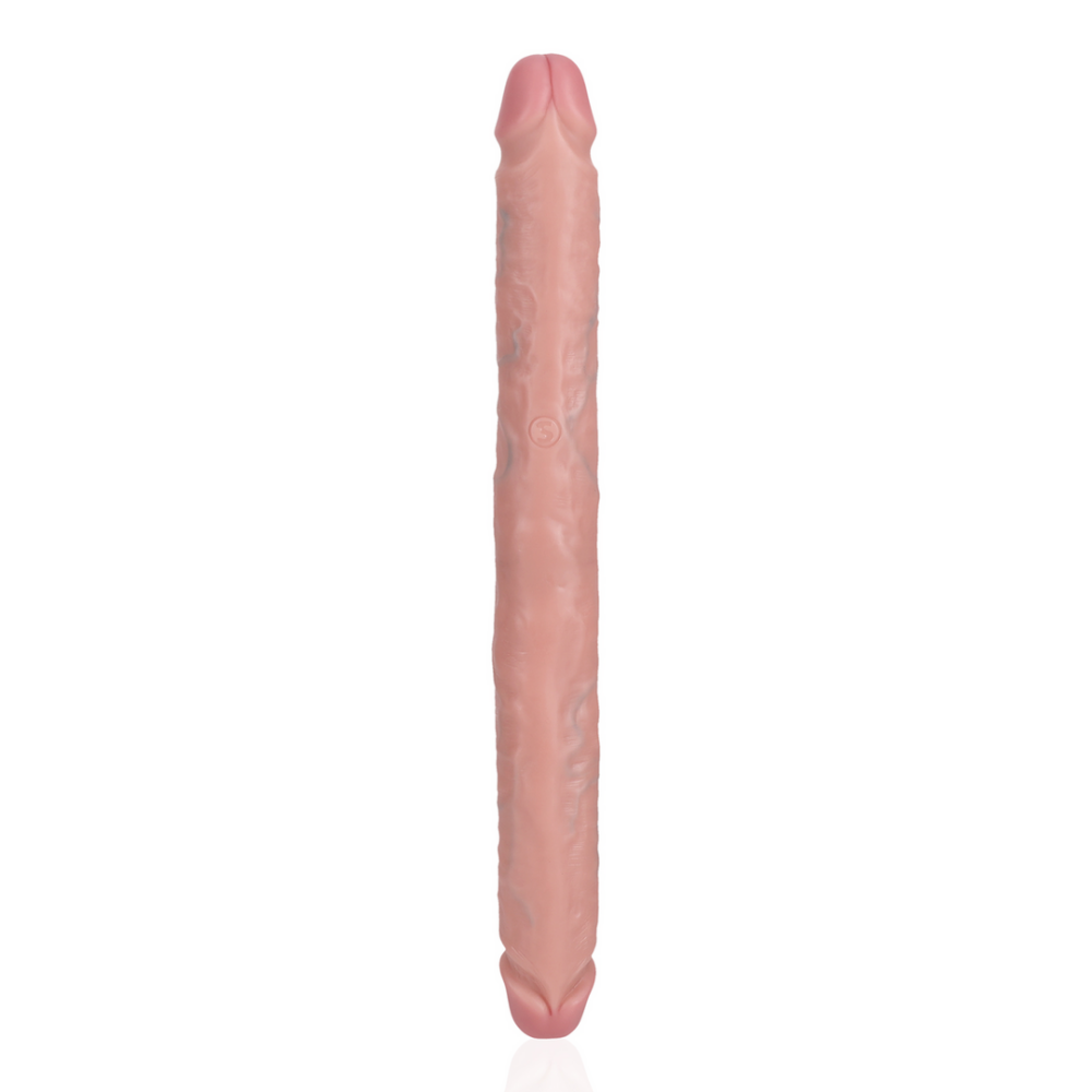 Slim Dubbel Eindige Dildo 14 / 35,6 cm - Vleeskleurig - Afbeelding 4