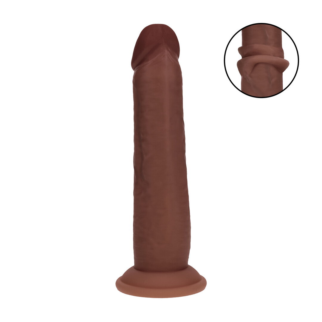 Dual Density Silicone Realistische Sliding Skin Dildo - 8 / 20,5 cm - Bruin