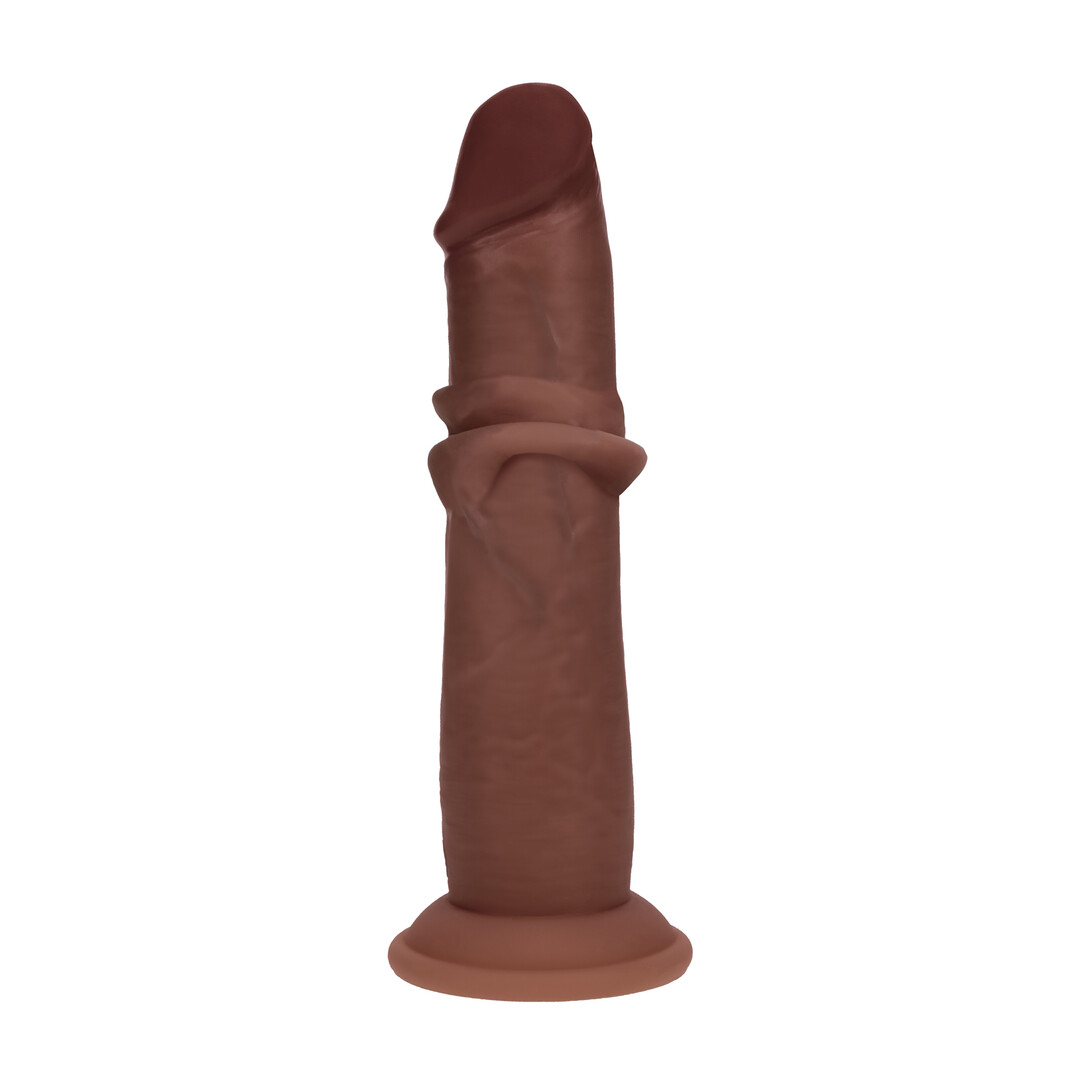 Dual Density Silicone Realistische Sliding Skin Dildo - 8 / 20,5 cm - Bruin - Afbeelding 4