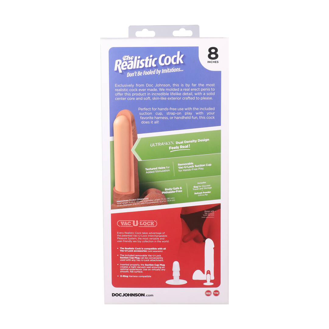 Realistische Cock met Ballen - Verwijderbare Vac-U-Lock Zuignap - ULTRASKYN - 8 / 21 cm - Vanille - Afbeelding 4