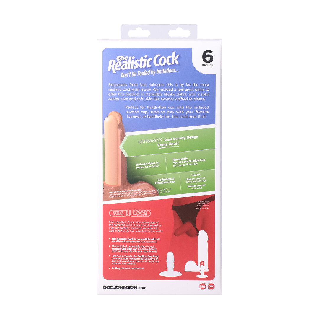 Realistische Cock met Ballen - Verwijderbare Vac-U-Lock Zuignap - ULTRASKYN - 6 / 16,5 cm - Karamel - Afbeelding 4