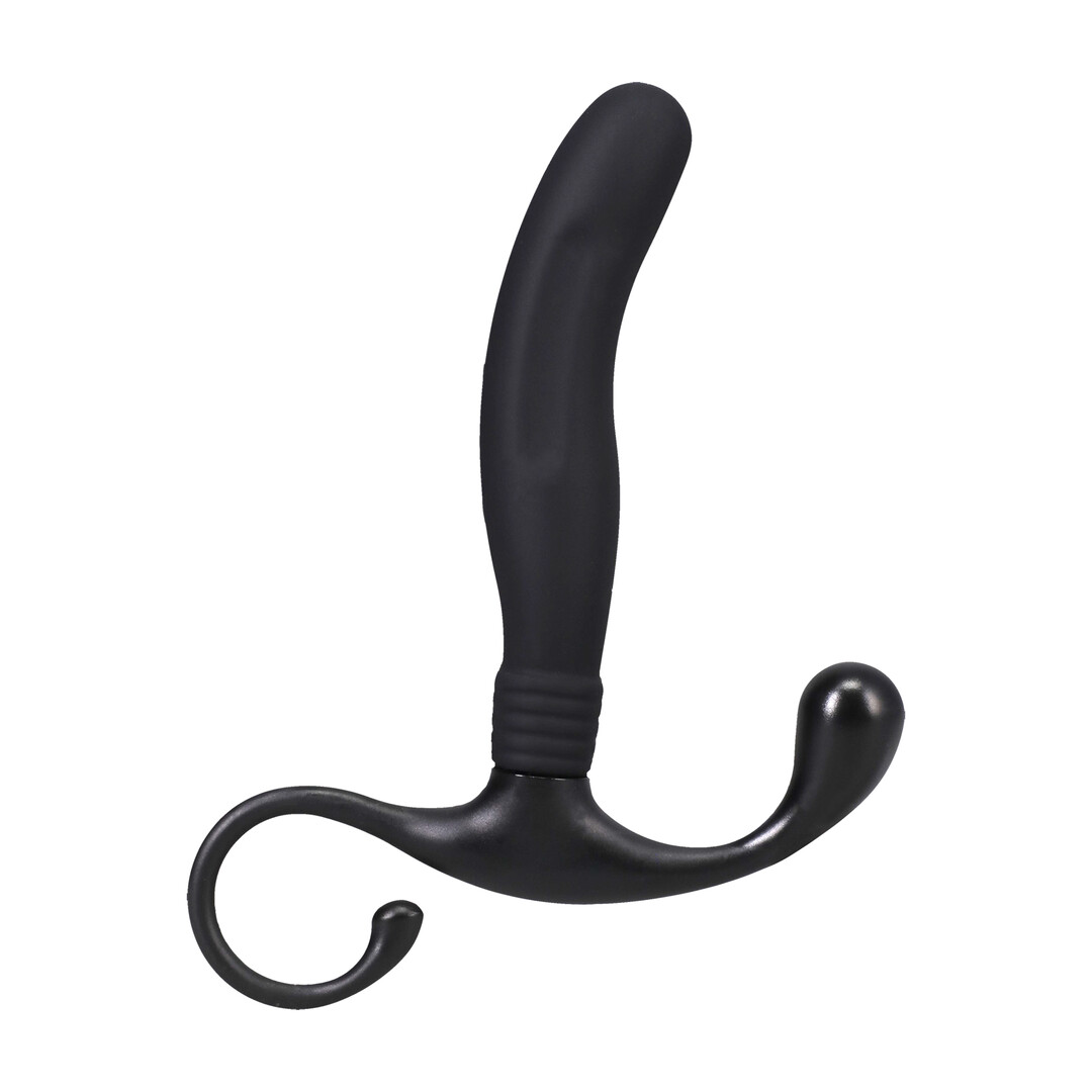 Smooth Silicone Prostate Massager - Black - Afbeelding 5