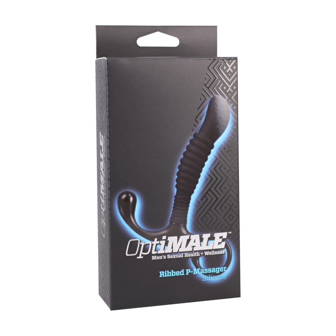 Ribbed Silicone Prostate Massager - Black - Afbeelding 2