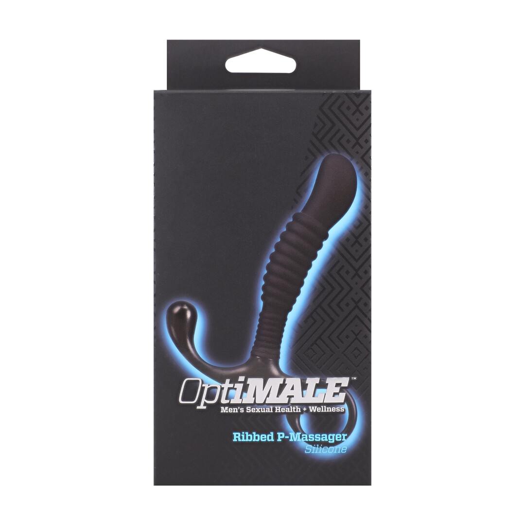 Ribbed Silicone Prostate Massager - Black - Afbeelding 3