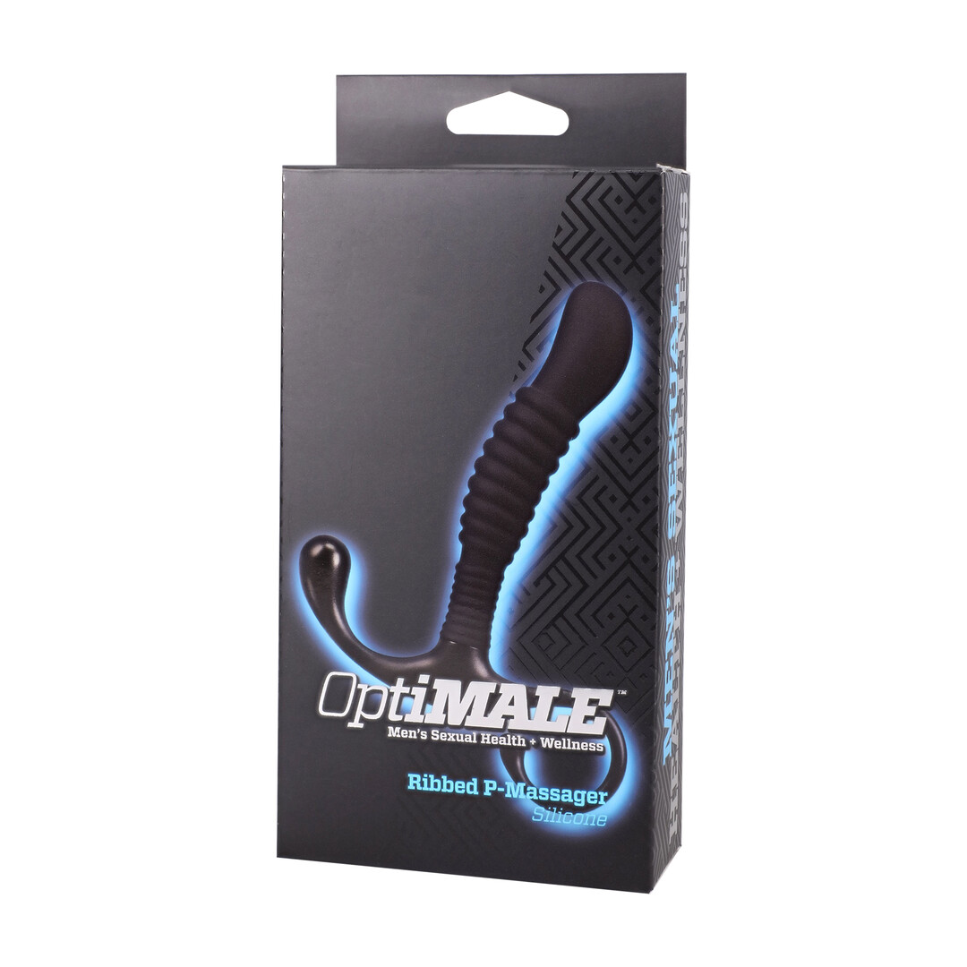 Ribbed Silicone Prostate Massager - Black - Afbeelding 4