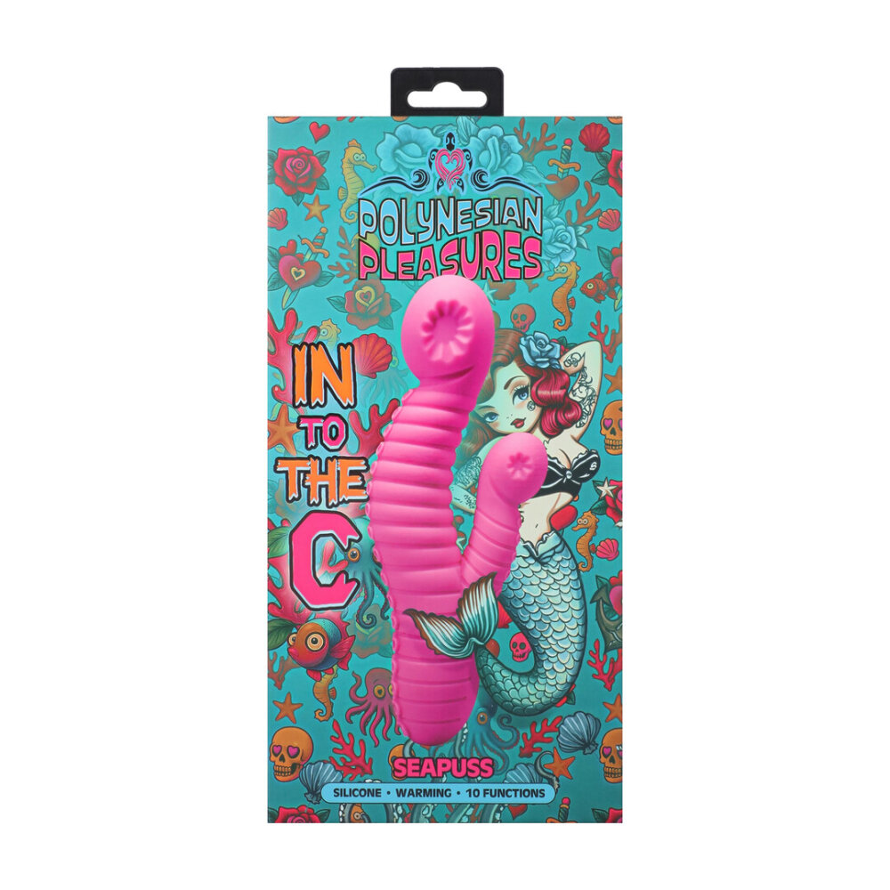 Into The C - Seapuss - Warming Rippled Rabbit Vibrator - Purple - Afbeelding 3