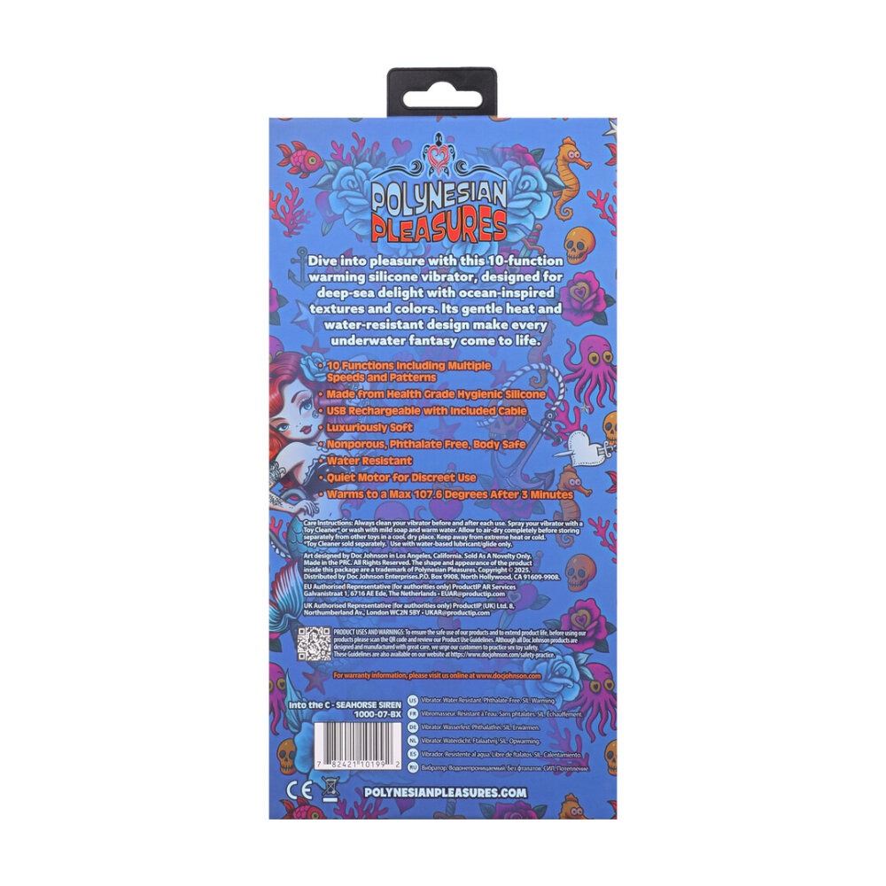 Into The C - Seahorse Siren - Warming Waved Rabbit Vibrator - Maui Blue - Afbeelding 4