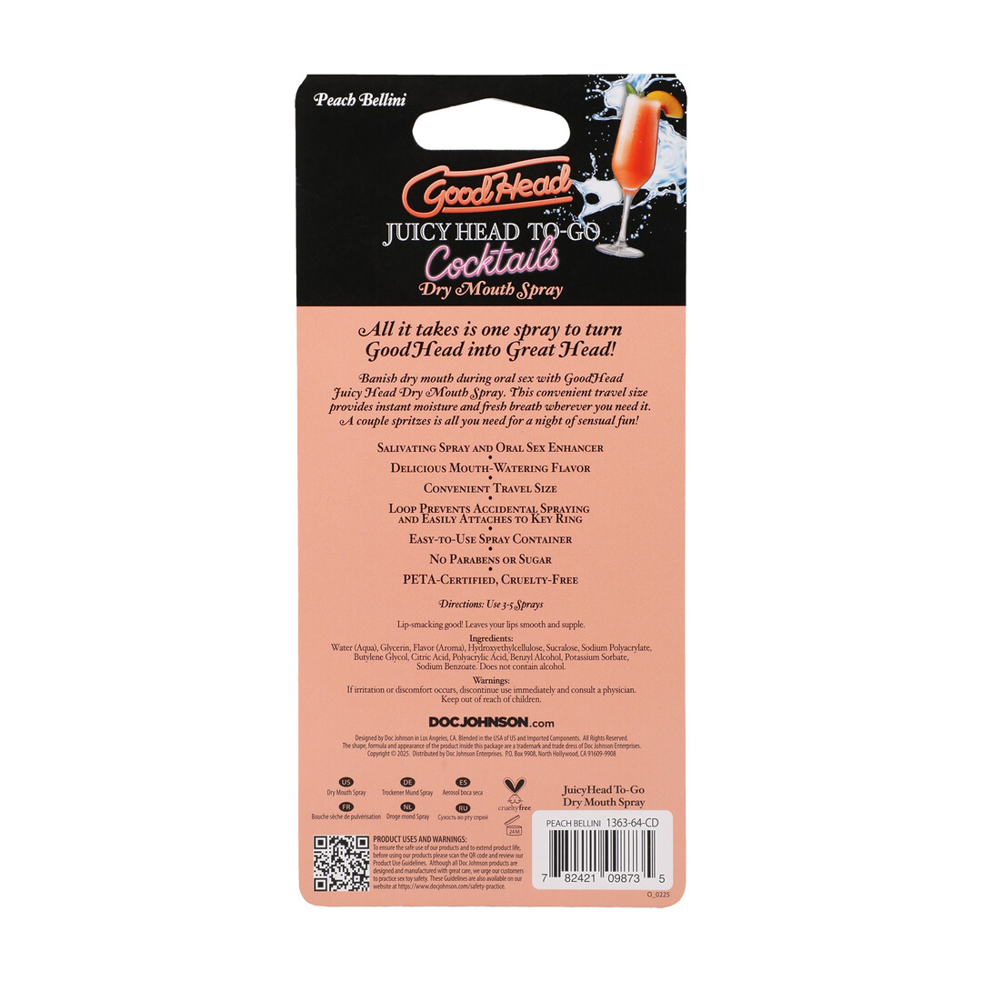 Juicy Head - Cocktails - Dry Mouth Spray To-Go - Peach Bellini - 0.3 fl oz / 9 ml - Afbeelding 3