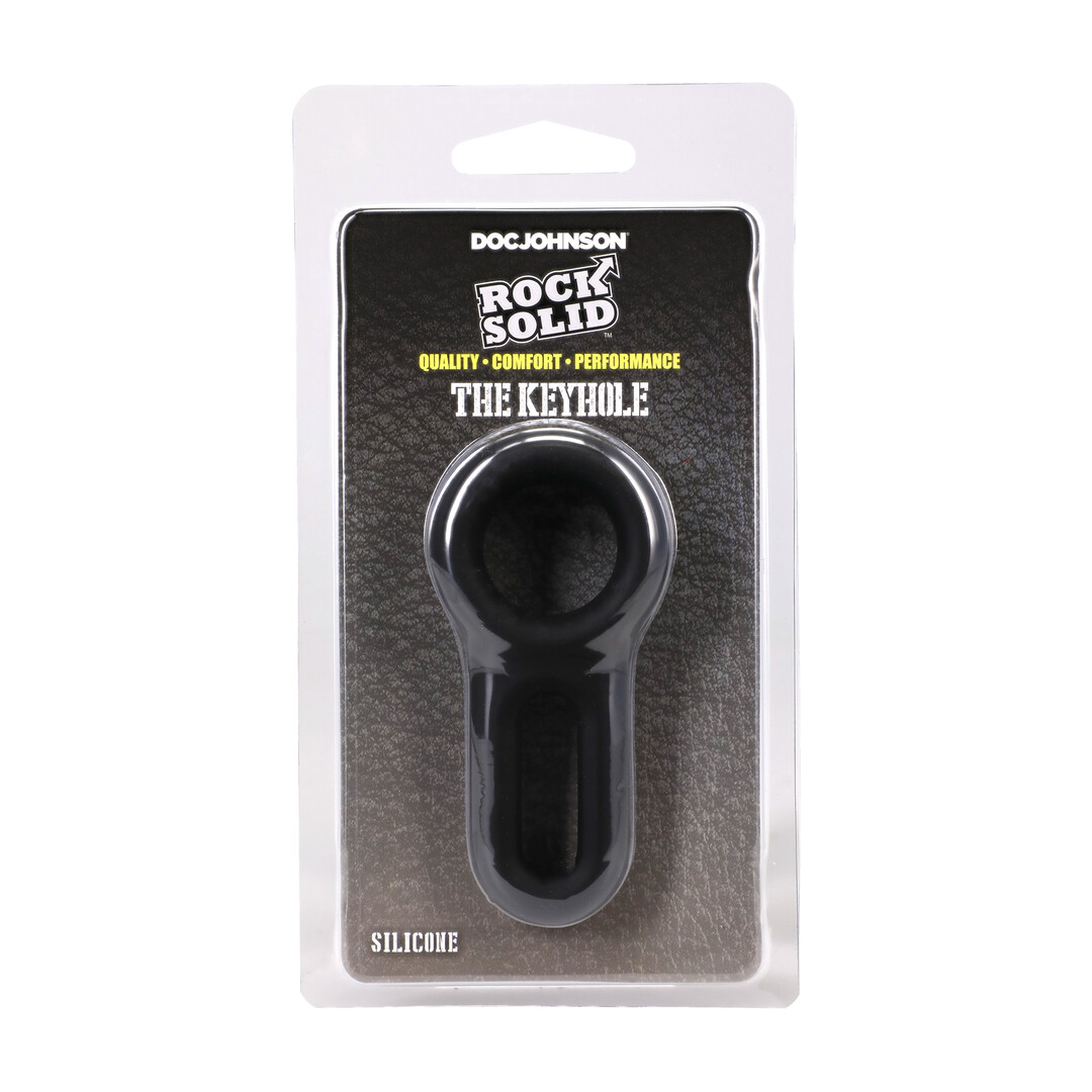 The Keyhole - Silicone Cockring - Black - Afbeelding 2
