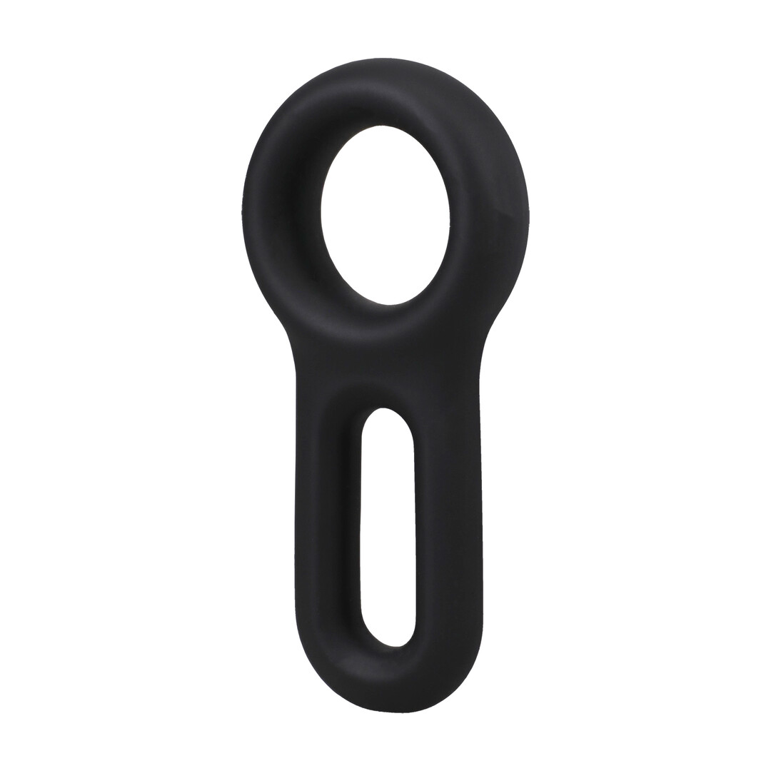 The Keyhole - Silicone Cockring - Black - Afbeelding 5