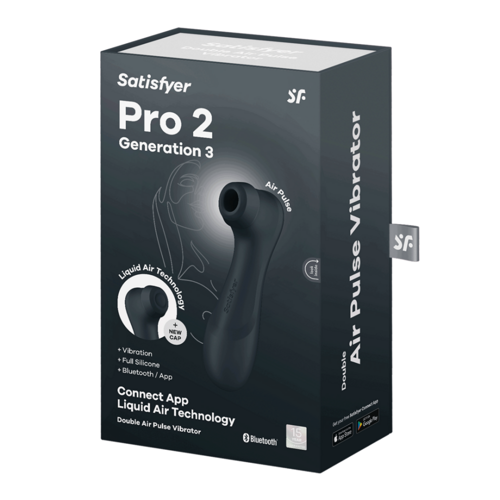 Pro 2 Generatie 3 - Double Air Pulse Vibrator - Liquid Air en Connect App - Zwart - Afbeelding 2