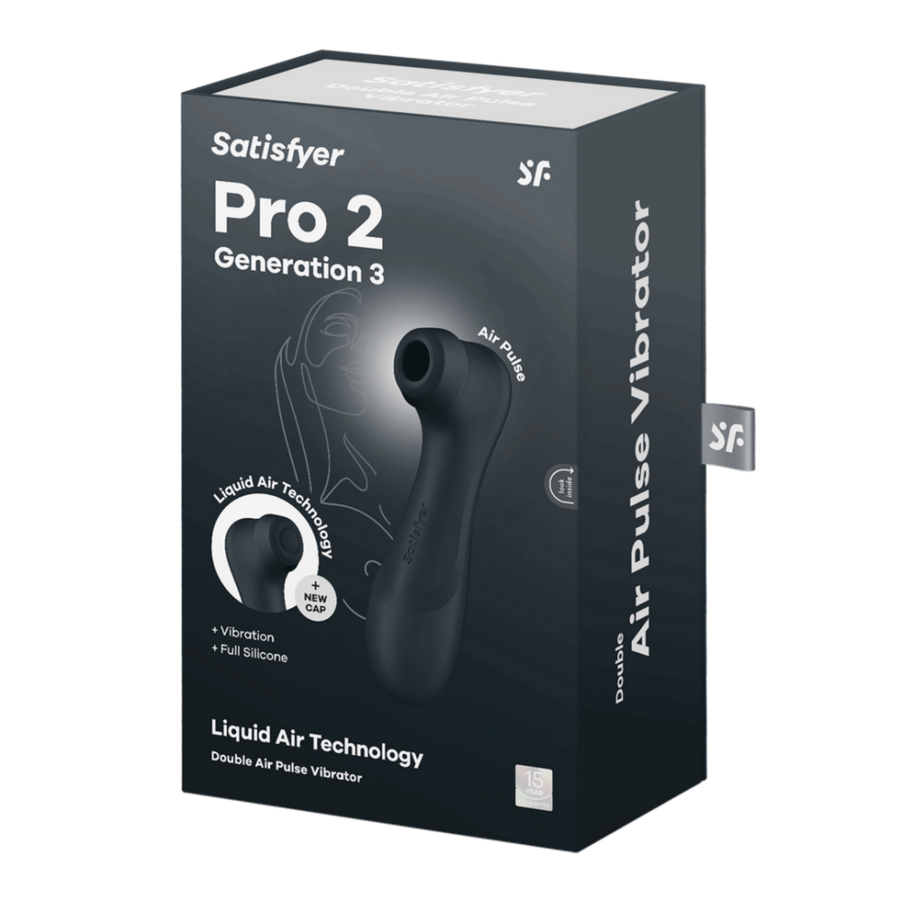 Pro 2 Generatie 3 - Double Air Pulse Vibrator - Liquid Air - Zwart - Afbeelding 2