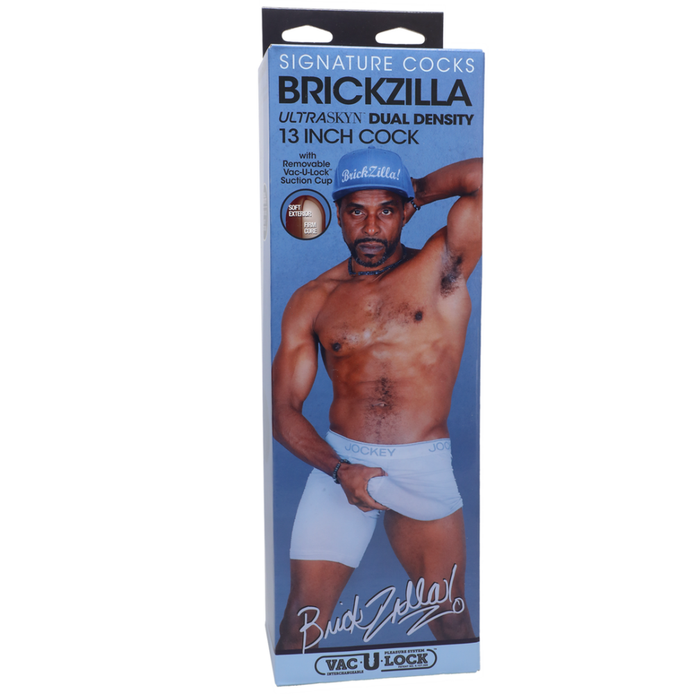 Brickzilla - Realistische ULTRASKYN Dildo - 13 / 33 cm - Chocolade - Afbeelding 2