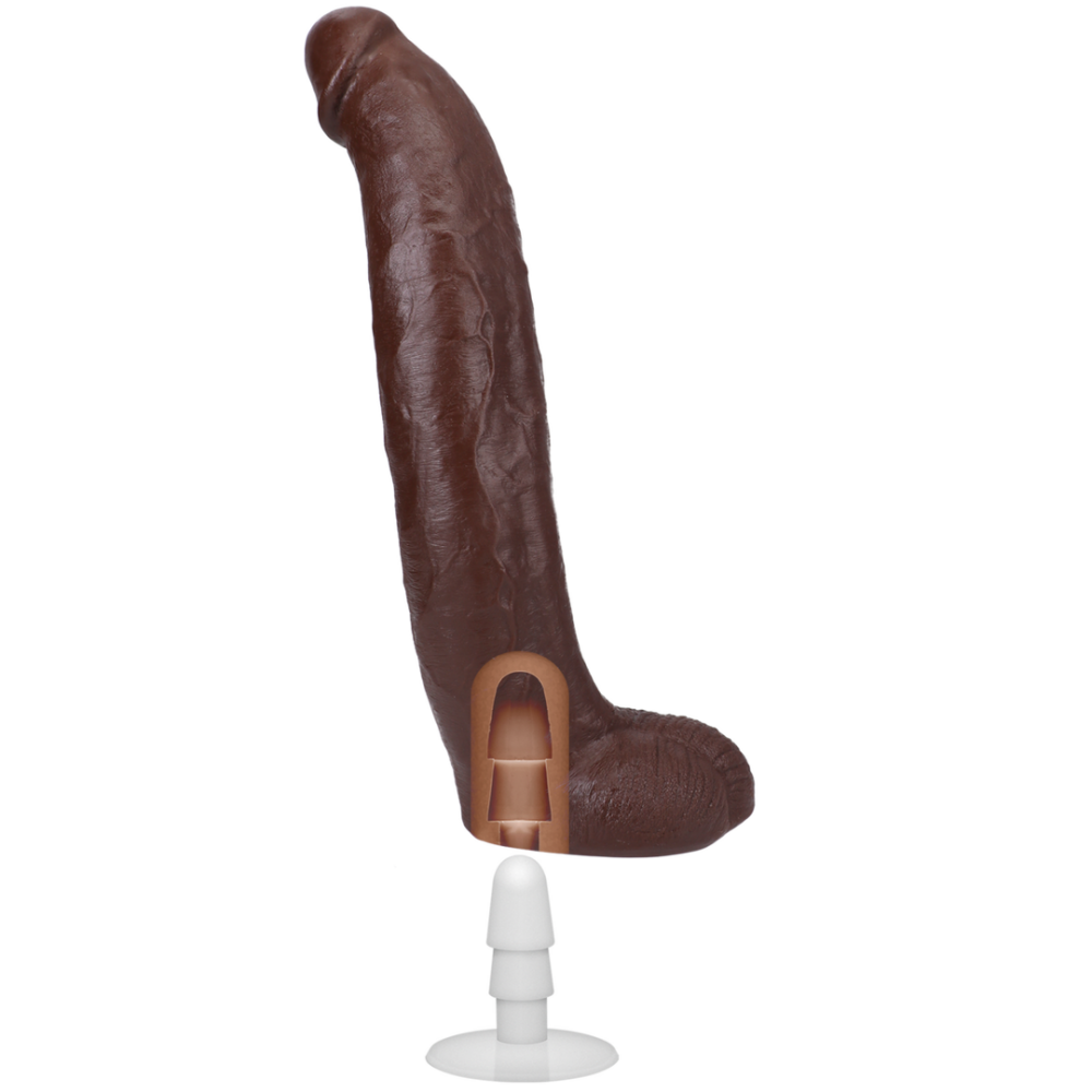 Brickzilla - Realistische ULTRASKYN Dildo - 13 / 33 cm - Chocolade - Afbeelding 4