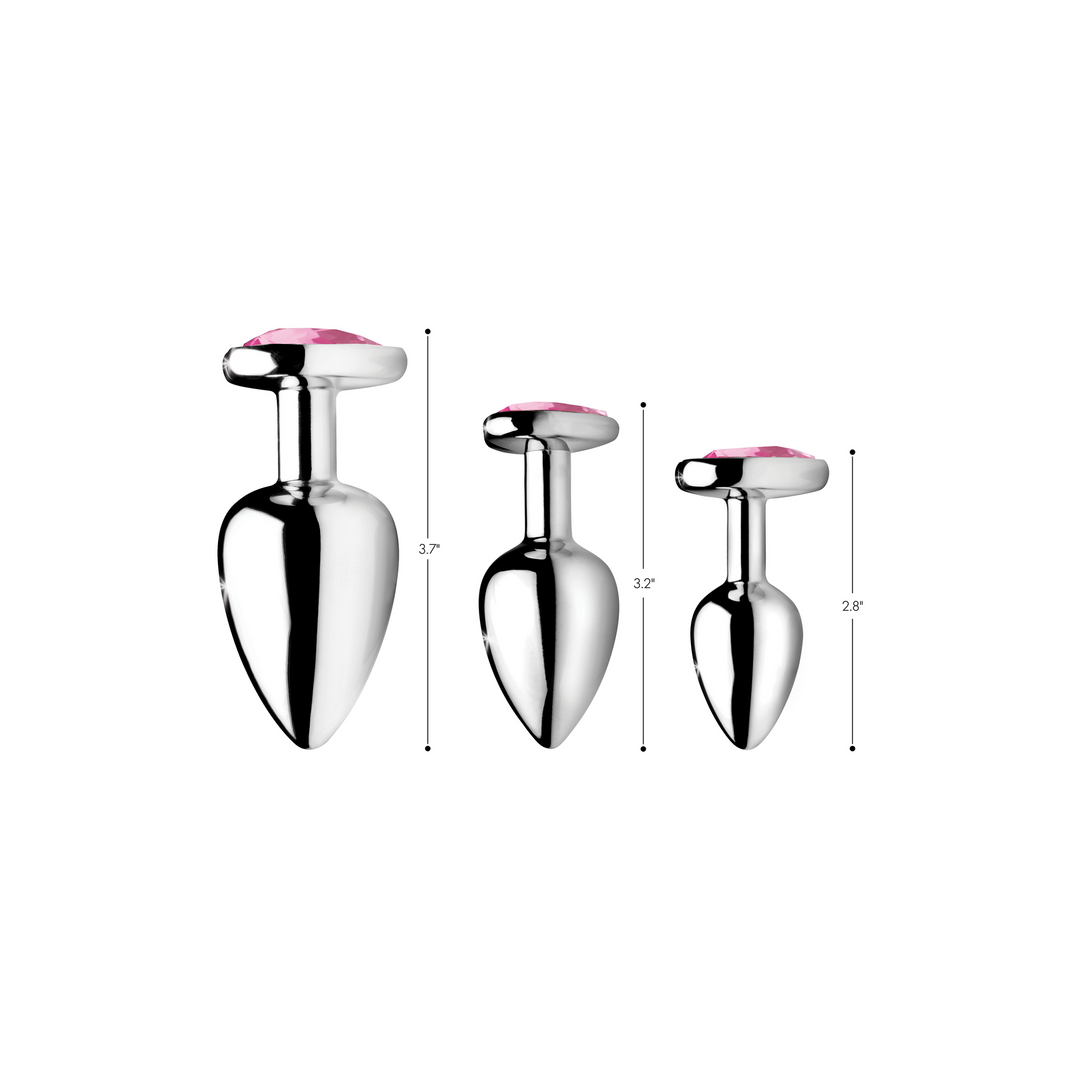 Roze Hart - Butt Plug Set - 3 Stuks - Afbeelding 3