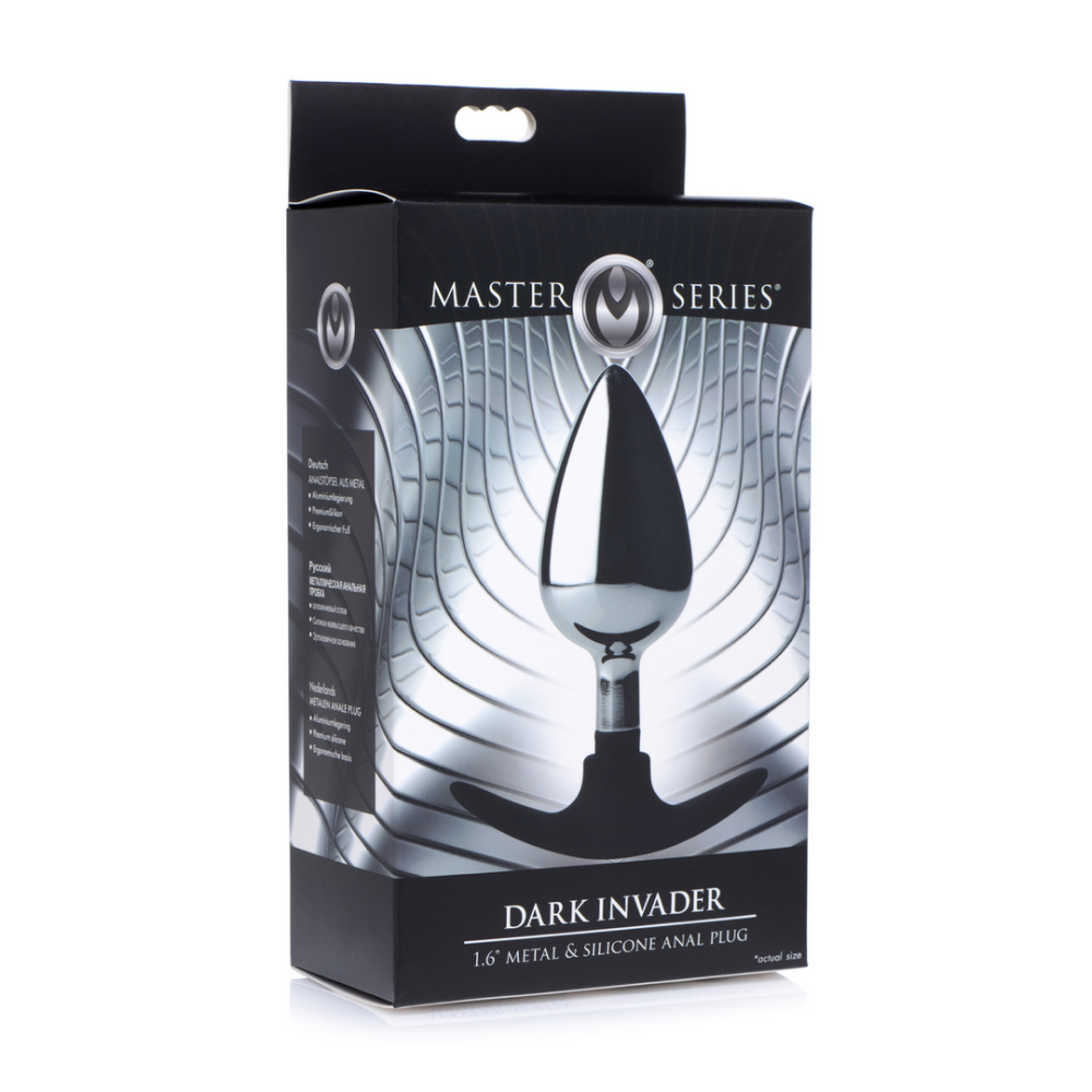 Donkere Indringer - Metaal en Silicone Anale Plug - Groot - Afbeelding 2
