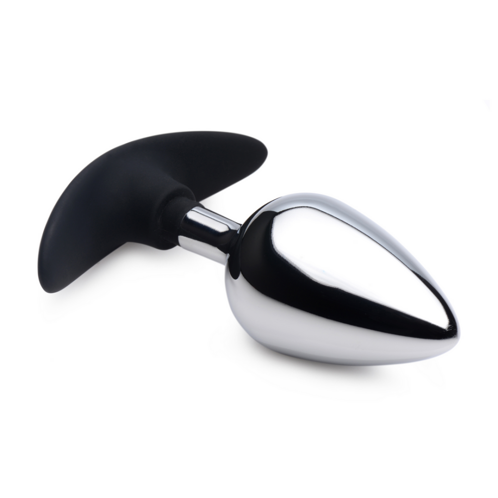 Donkere Indringer - Metaal en Silicone Anale Plug - Groot - Afbeelding 3