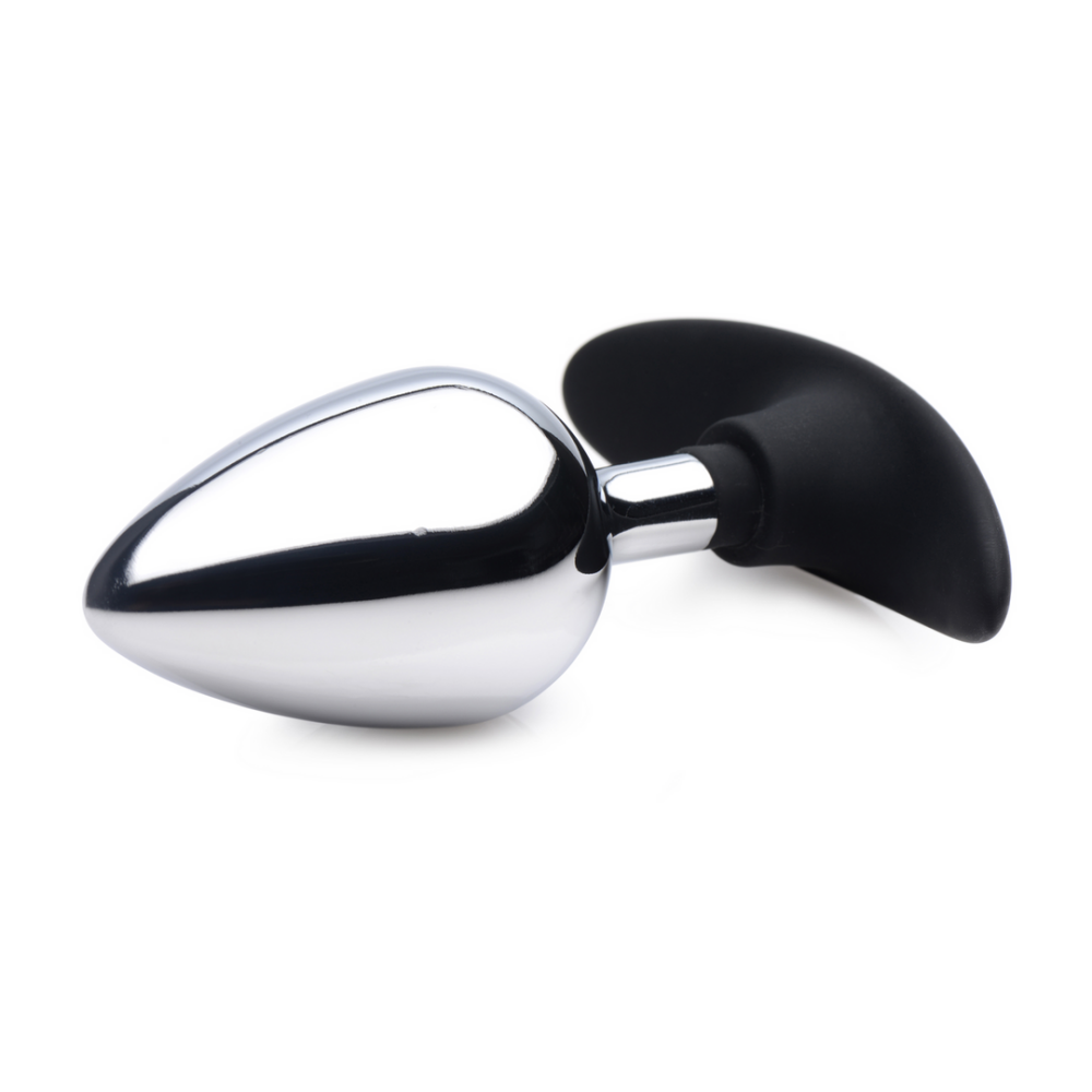Donkere Indringer - Metaal en Silicone Anale Plug - Groot - Afbeelding 4