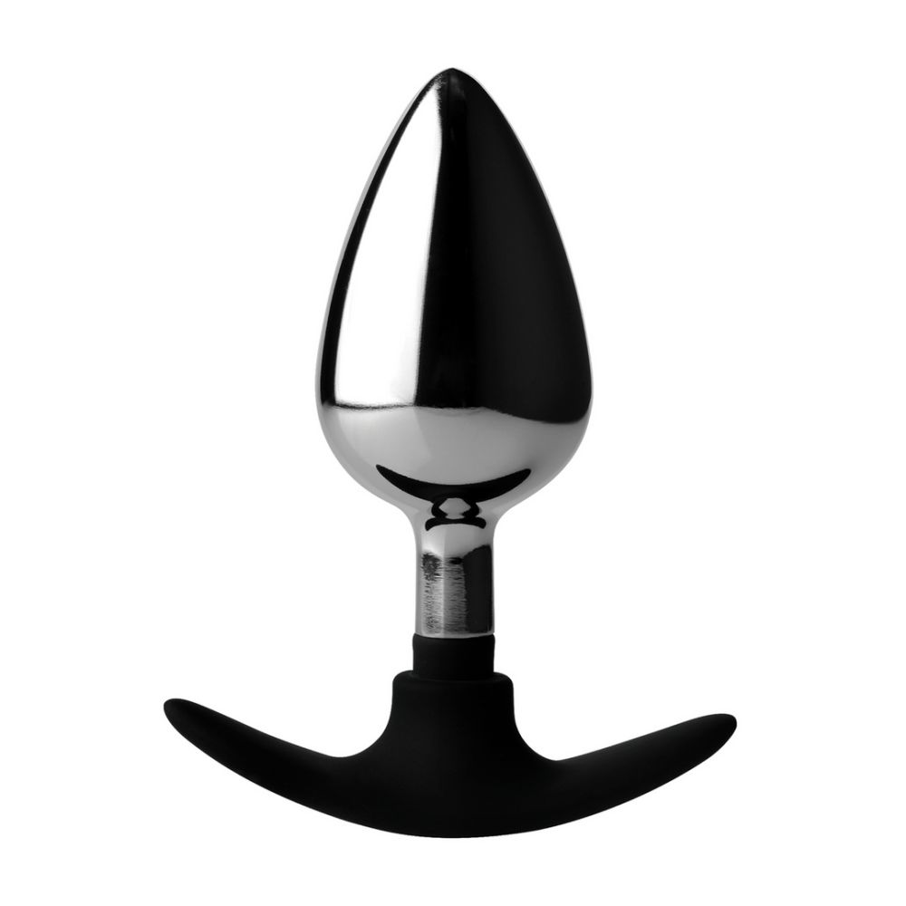 Donkere Indringer - Metaal en Silicone Anale Plug - Groot - Afbeelding 5