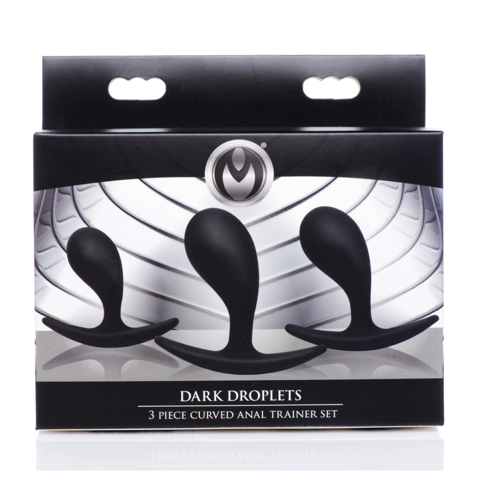 Dark Droplets - 3-delige Gebogen Anale Trainer Set - Zwart - Afbeelding 2