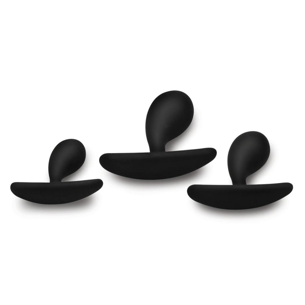 Dark Droplets - 3-delige Gebogen Anale Trainer Set - Zwart - Afbeelding 4