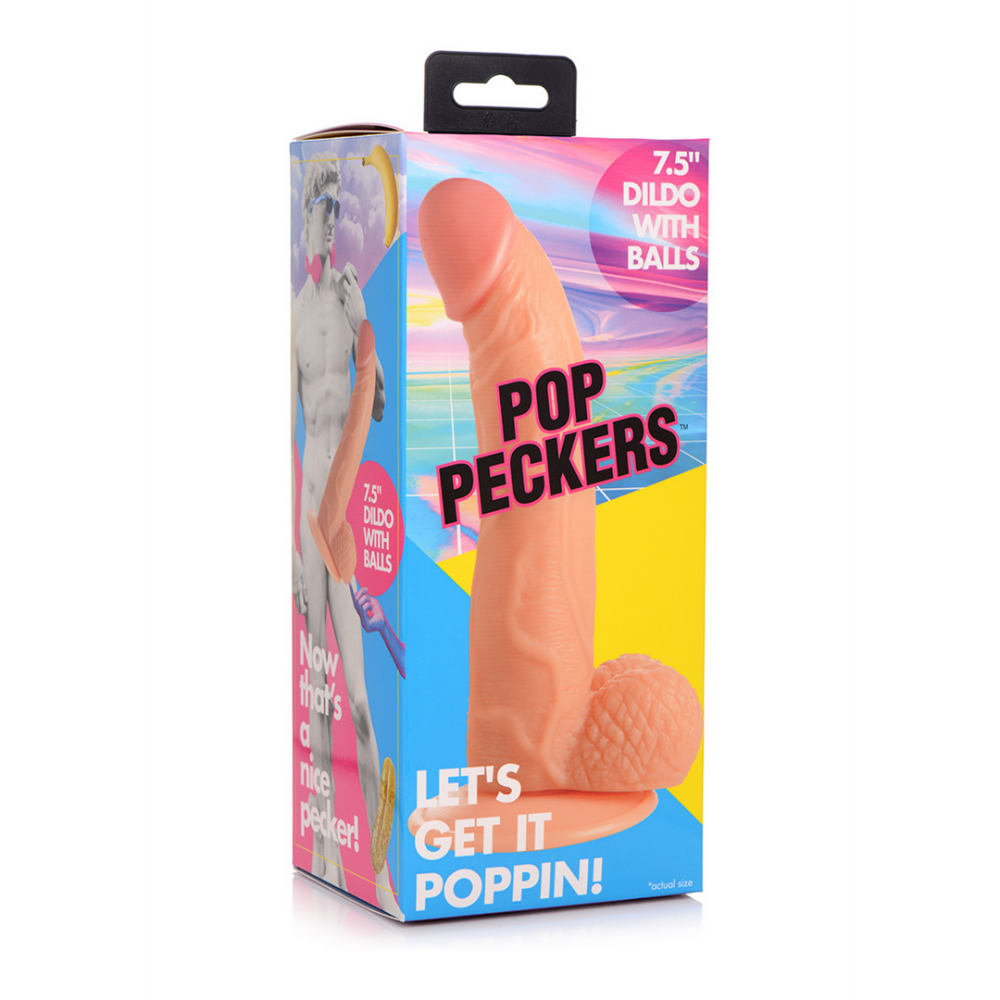 POP - Dildo met Ballen - 7.5 / 19 cm - Afbeelding 2