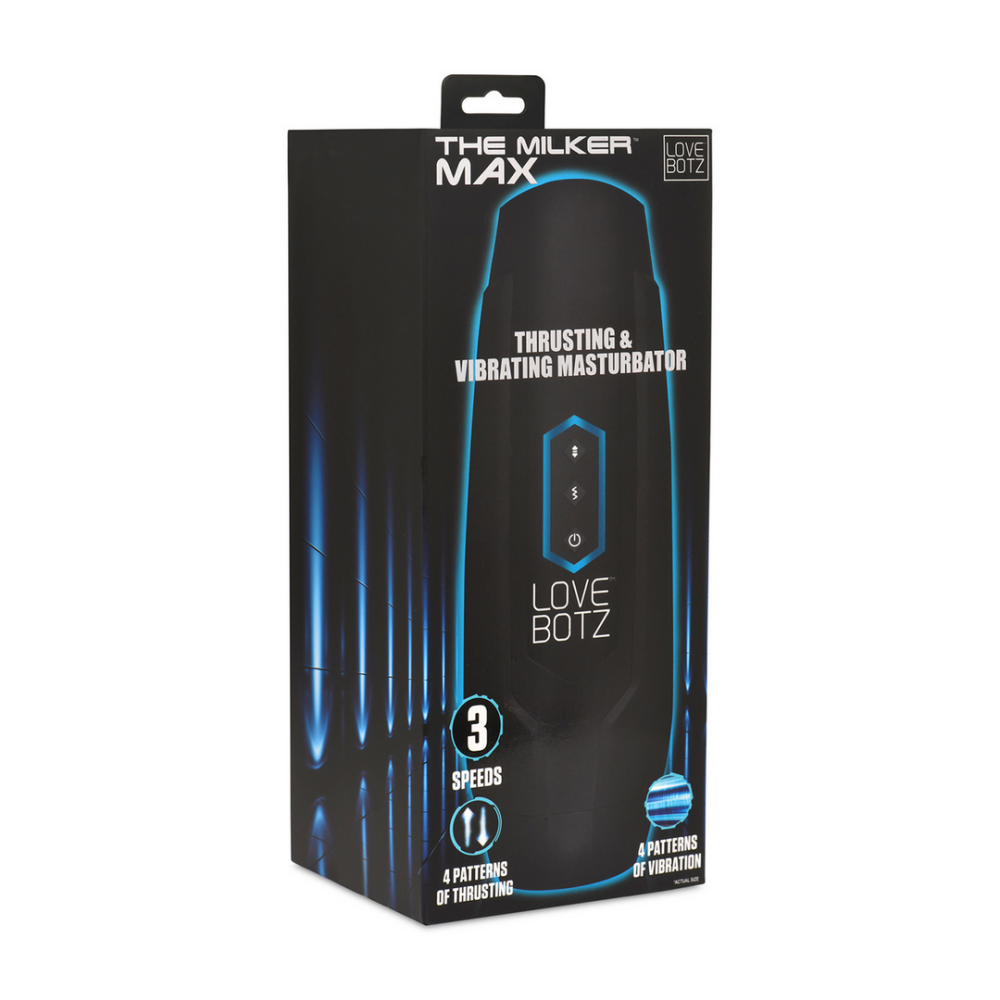 De Milker Max - 14X Duwende en Vibrerende Masturbator - Zwart - Afbeelding 2