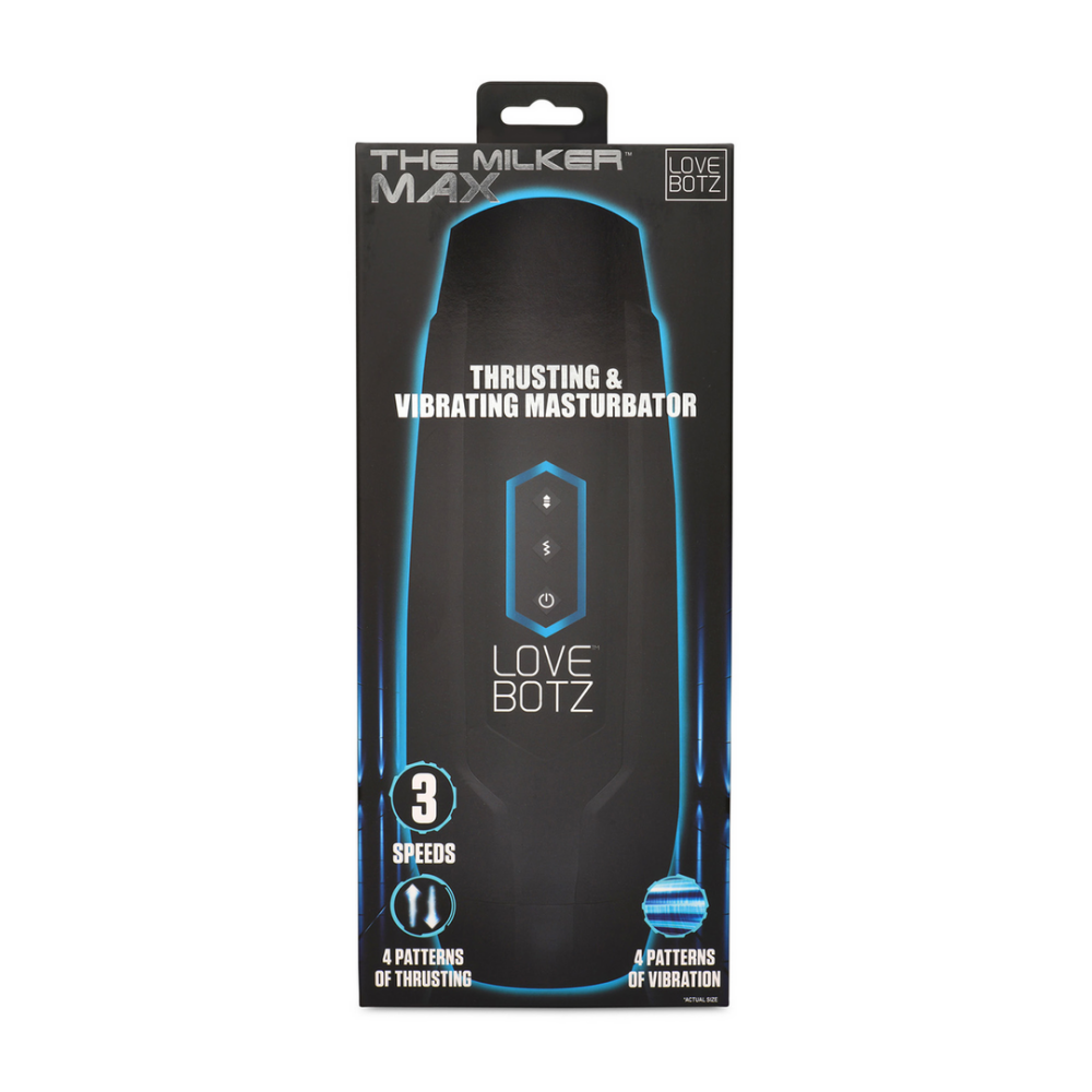 De Milker Max - 14X Duwende en Vibrerende Masturbator - Zwart - Afbeelding 3