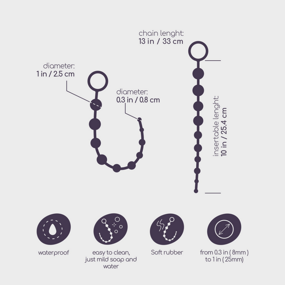 Basis Anale Kralen - 10 Kralen Ketting - Zwart - Afbeelding 5