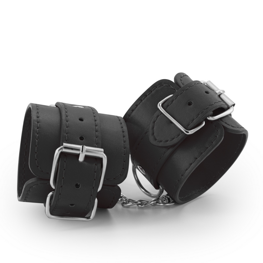 Bondage Love - Leren Handboeien - Zwart - Afbeelding 4