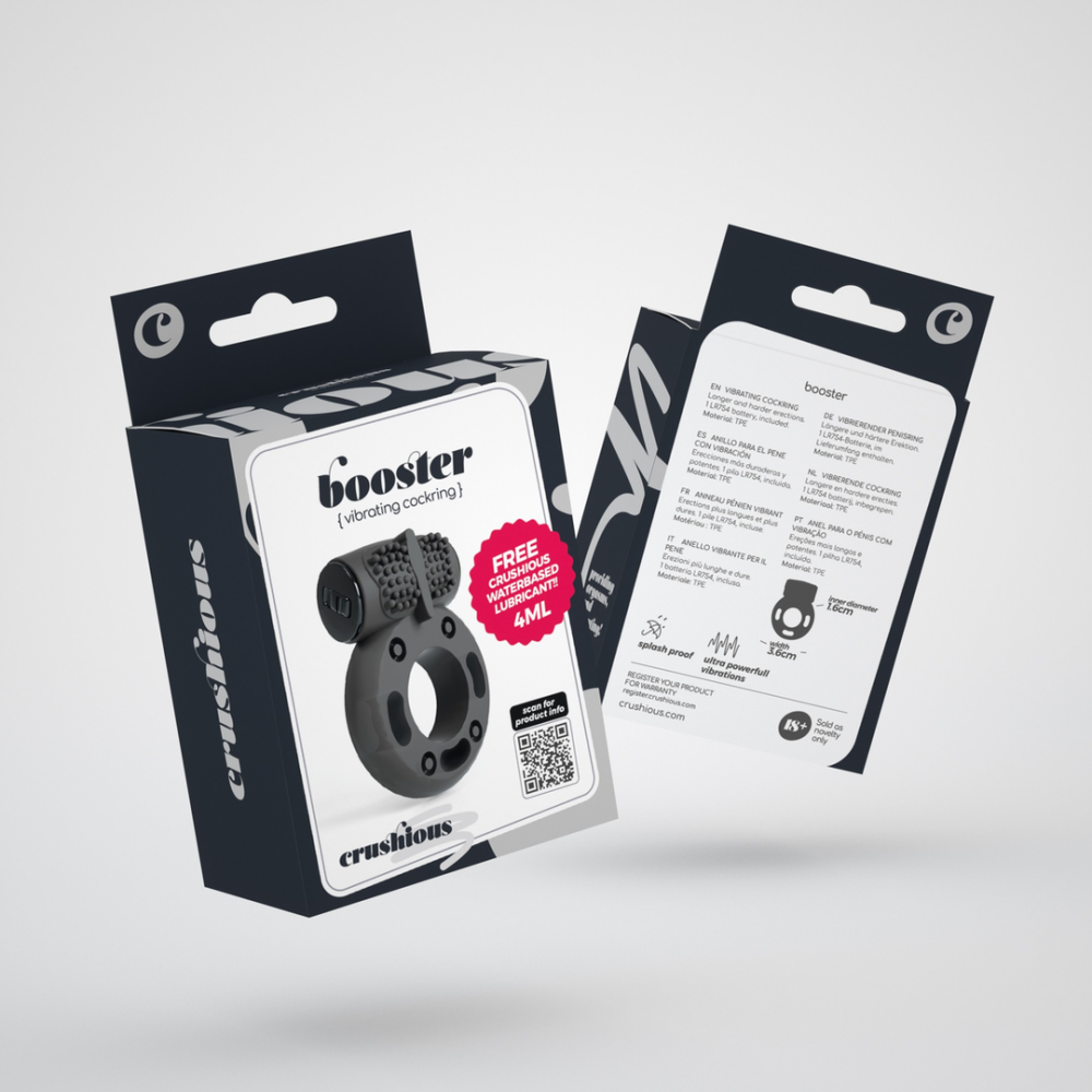 Booster - Cockring met Vibrerende Bullet - Zwart - Afbeelding 2