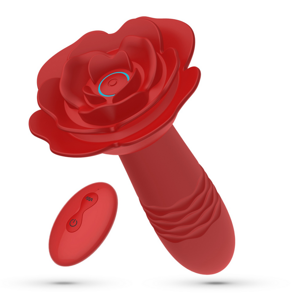 Romeo - Duwende Anale Rozenplug met Afstandsbediening - Rood