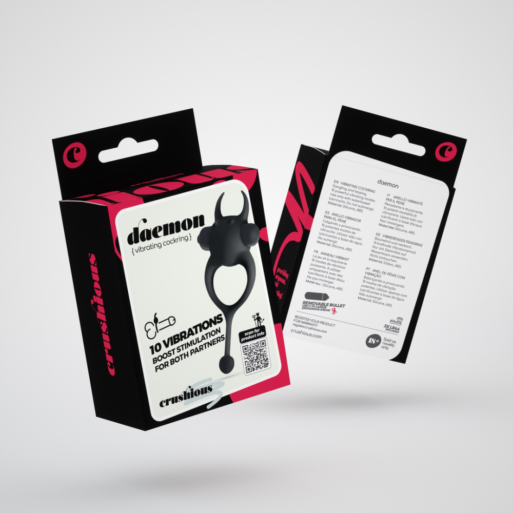 Daemon - Vibrerende Cockring - Zwart - Afbeelding 2