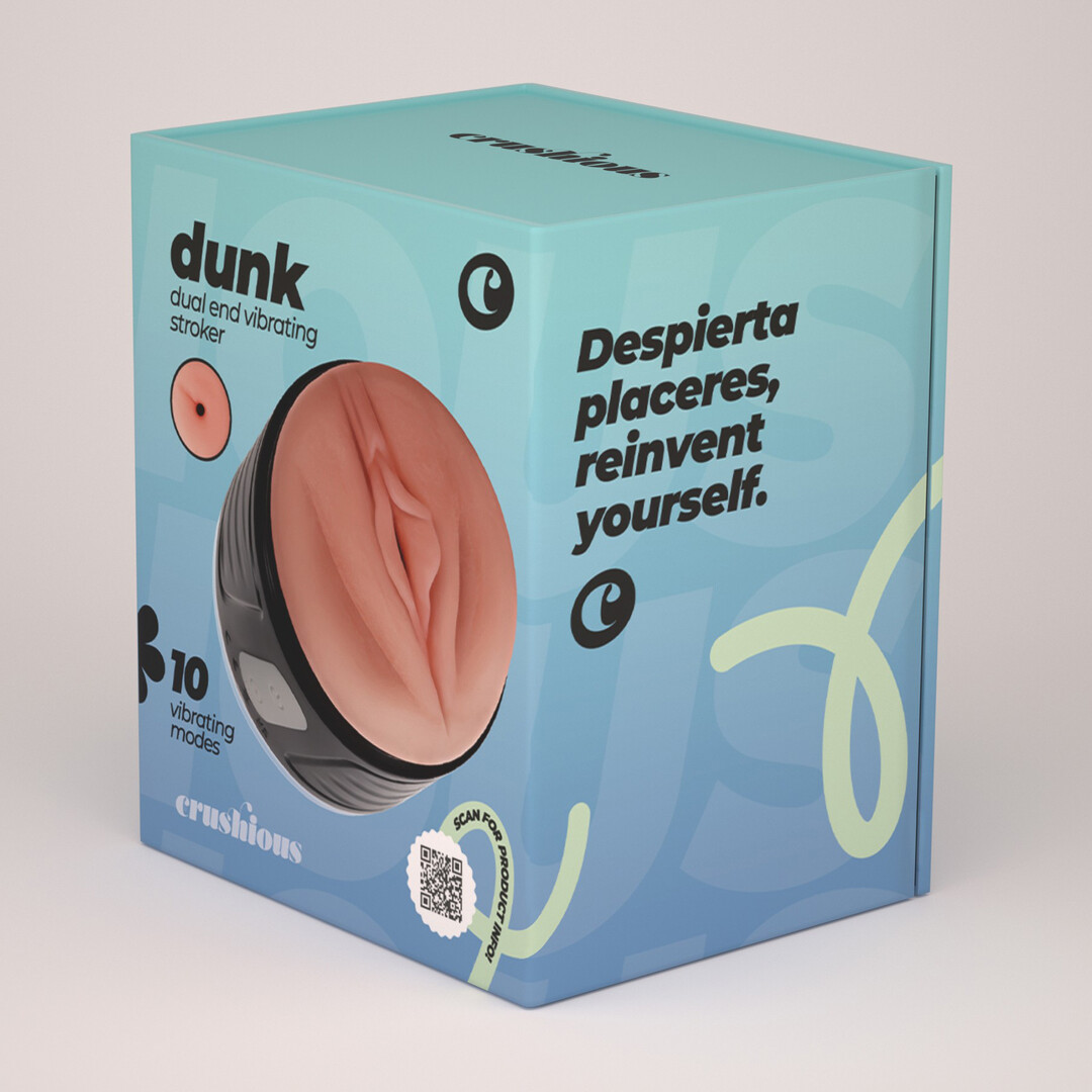 Dunk - Double Entry Masturbator with Vibration - Black - Afbeelding 2