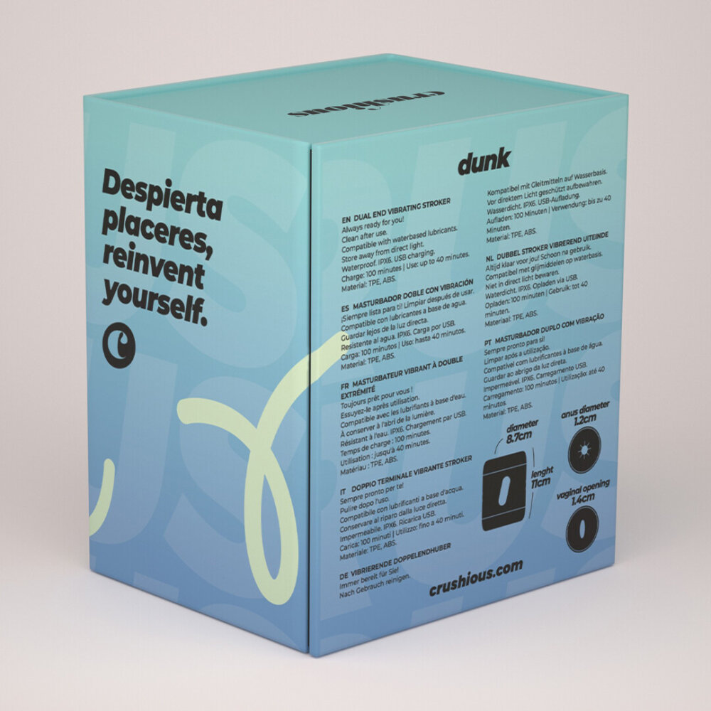 Dunk - Double Entry Masturbator with Vibration - Black - Afbeelding 3