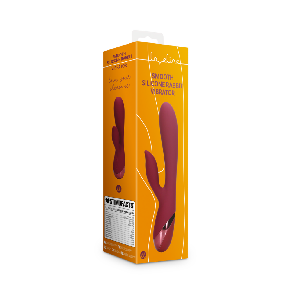 Zachte Siliconen Konijn Vibrator - Donker Kers - Afbeelding 2