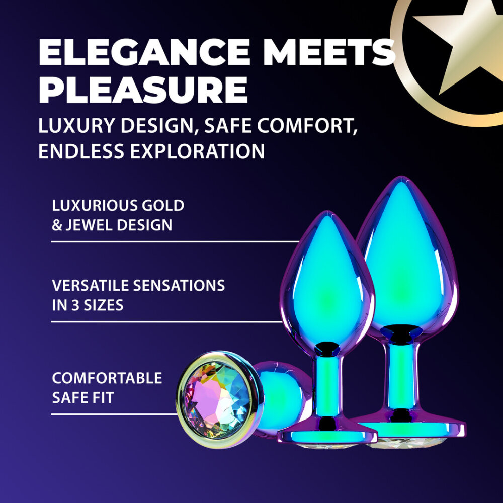 Venice Collectie - Metaal Anale Plug Set - Iriserend - Afbeelding 5