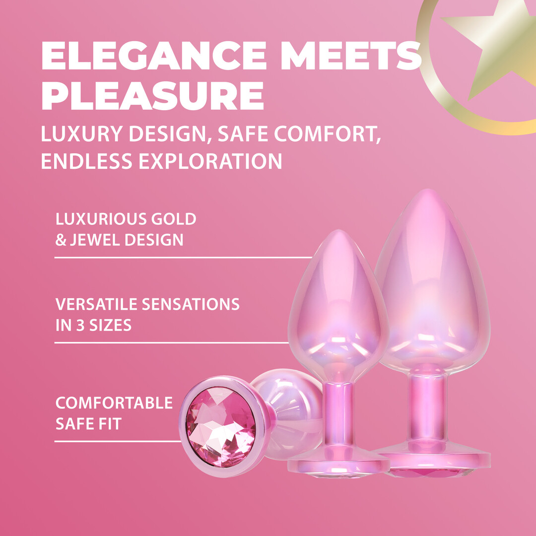 Paris Collection - Metalen Anale Plug Set - Roze - Afbeelding 5
