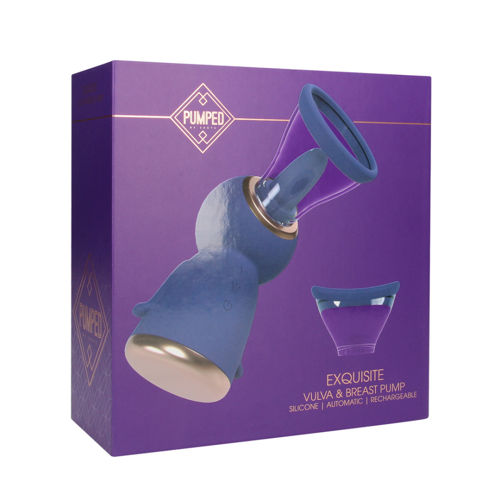Exquisite - Oplaadbare Vulva en Borst Pomp - Paars - Afbeelding 2