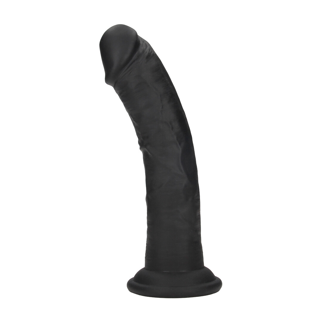 Dual Density Silicone Gebogen Realistische Dildo met Zuignap - 8 / 20,5 cm - Zwart - Afbeelding 4