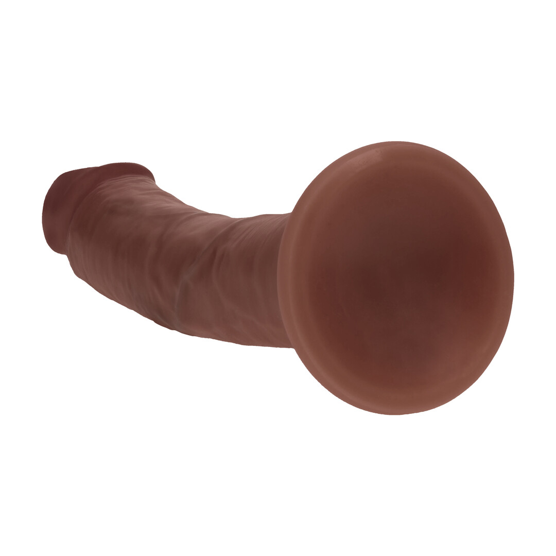 Dual Density Silicone Gebogen Realistische Dildo met Zuignap - 8 / 20,5 cm - Bruin - Afbeelding 5