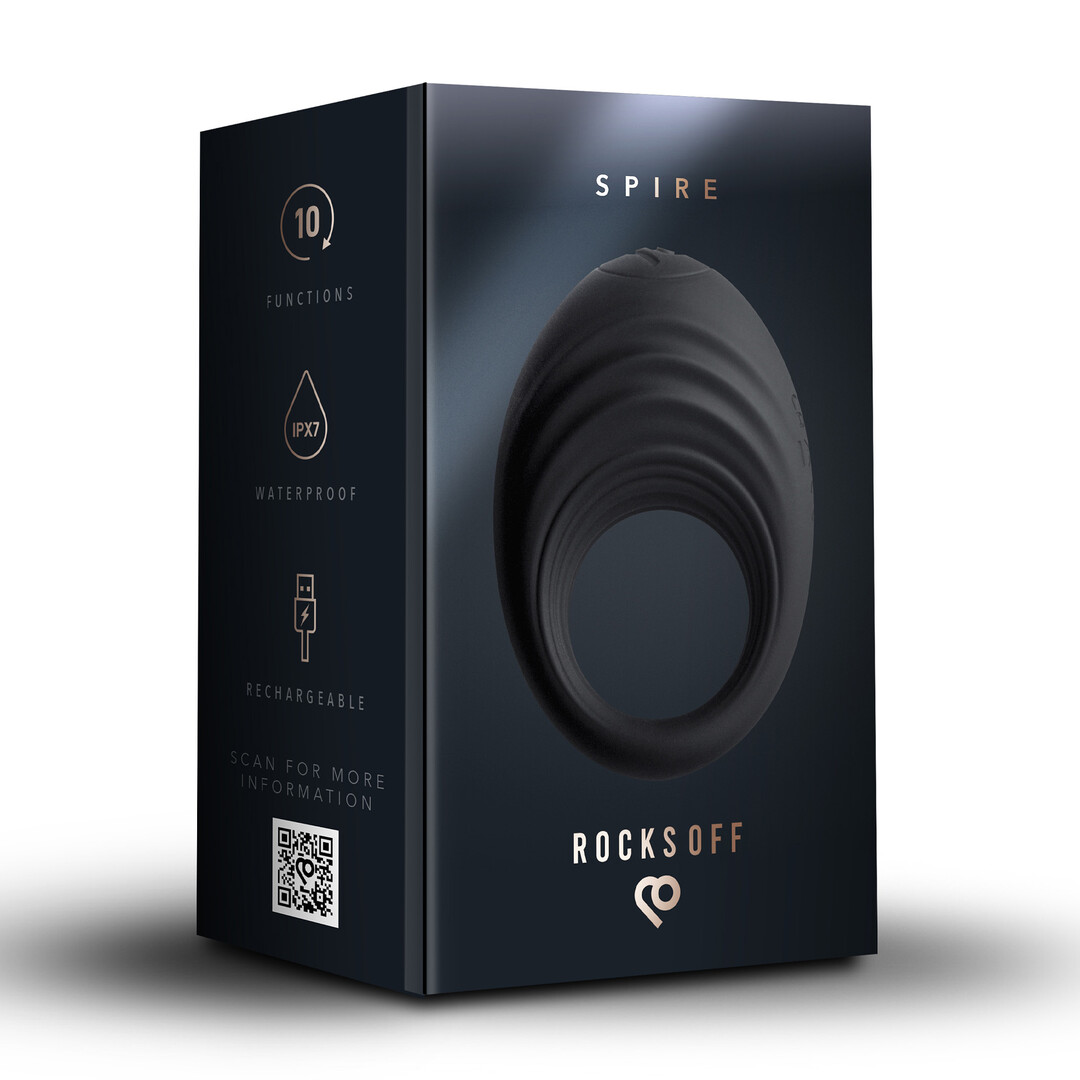 Spire - Vibrerende Cockring - Zwart - Afbeelding 2
