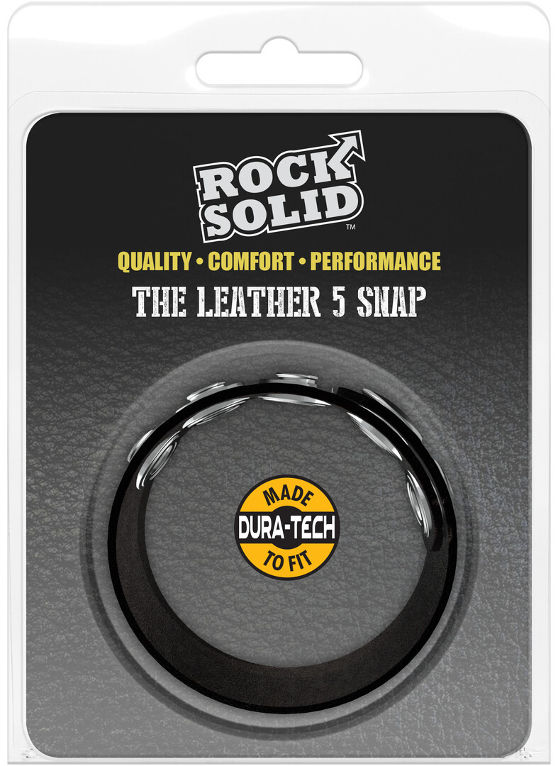De Leather 5 Snap - Leather Cockring - Afbeelding 2