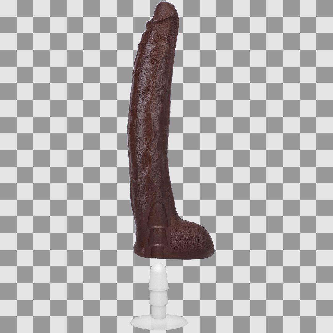 Damion Dayski - Realistic ULTRASKYN Dildo - 12 / 30 cm - Chocolade - Afbeelding 3