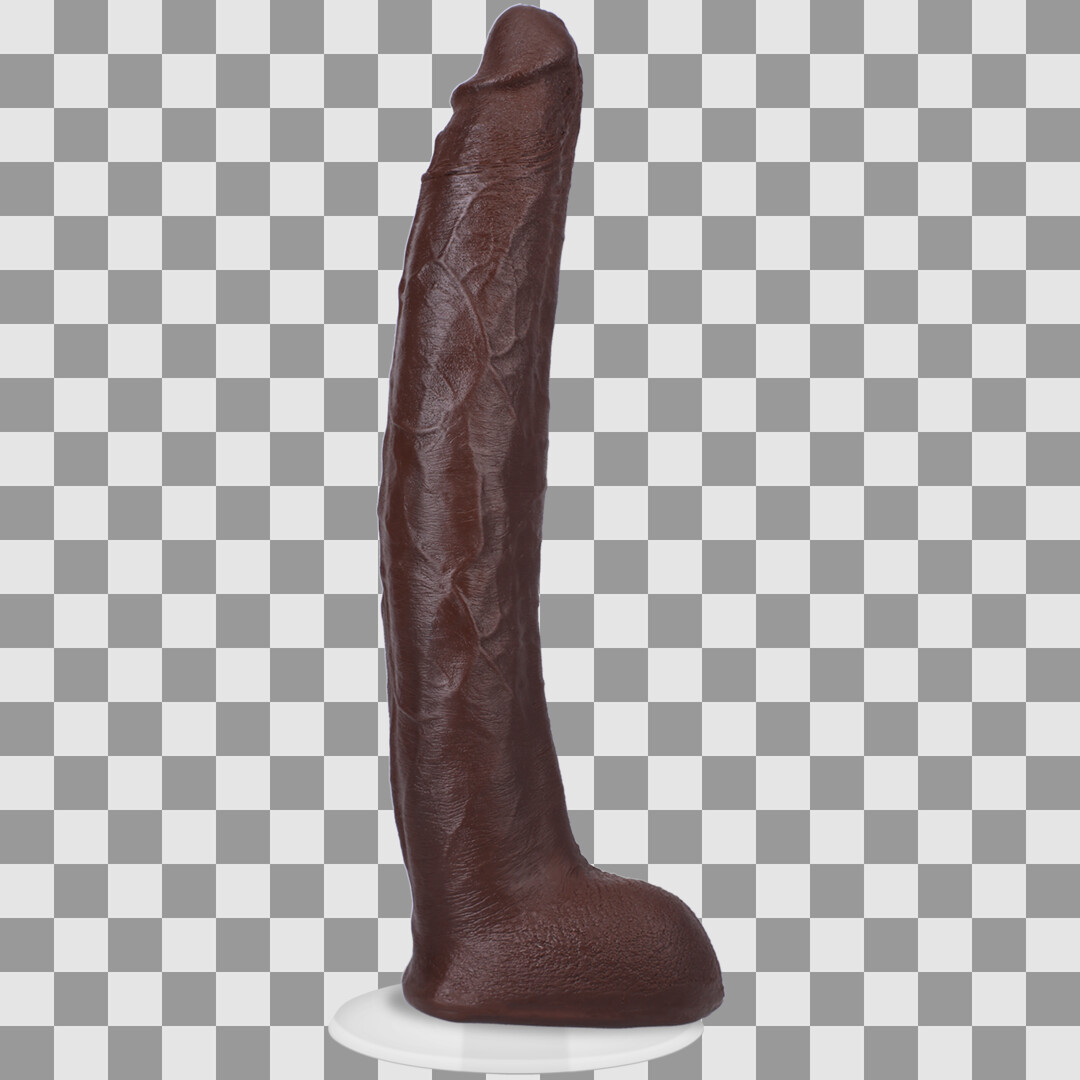 Damion Dayski - Realistic ULTRASKYN Dildo - 12 / 30 cm - Chocolade - Afbeelding 4
