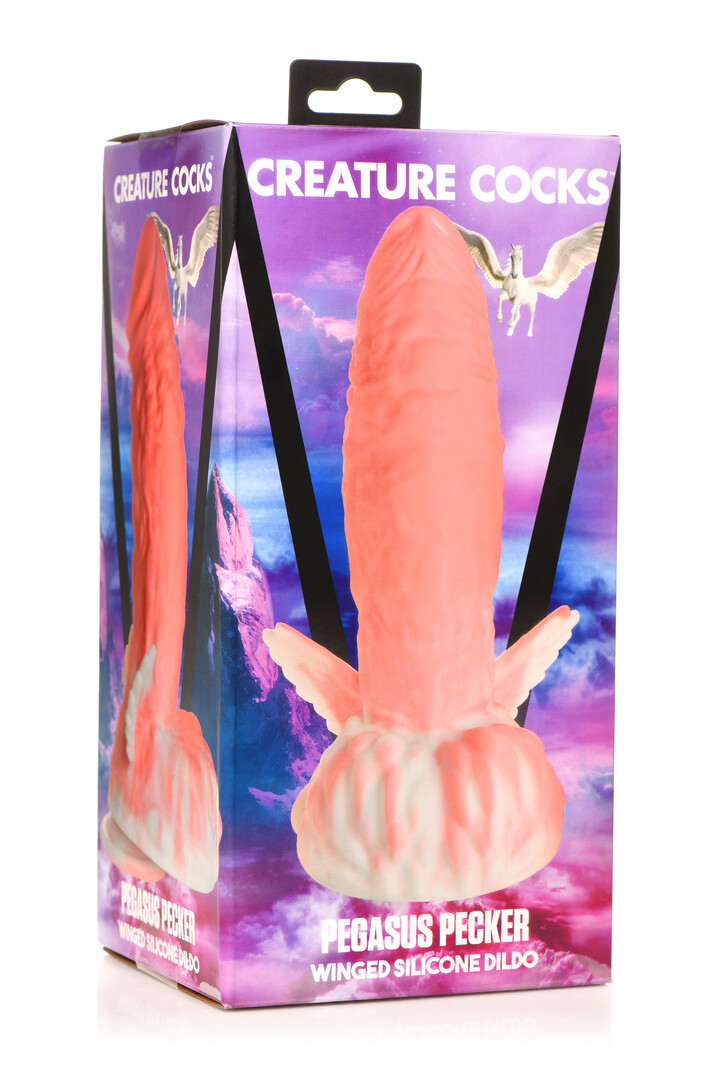 Pegasus - Pecker Winged Silicone Dildo - Roze - Afbeelding 2