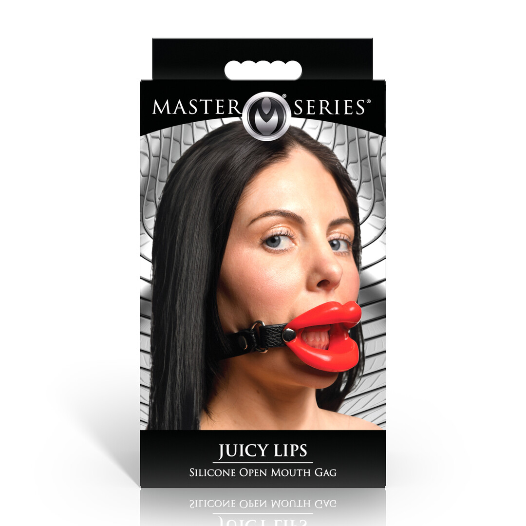 Juicy Lips - Siliconen Open Mond Gag - Rood - Afbeelding 3