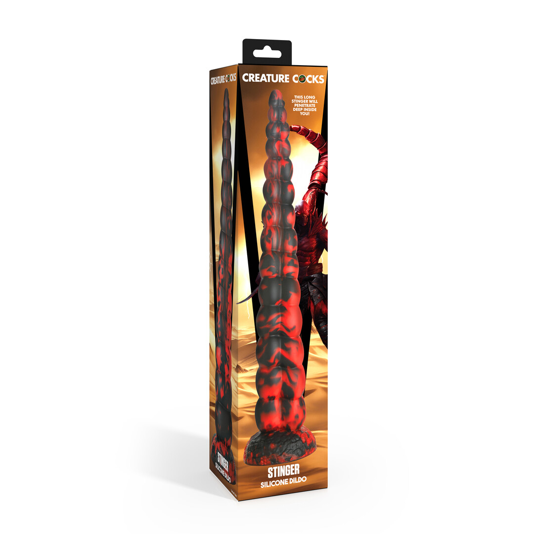Stinger - Siliconen Dildo - Rood/Zwart - Afbeelding 2