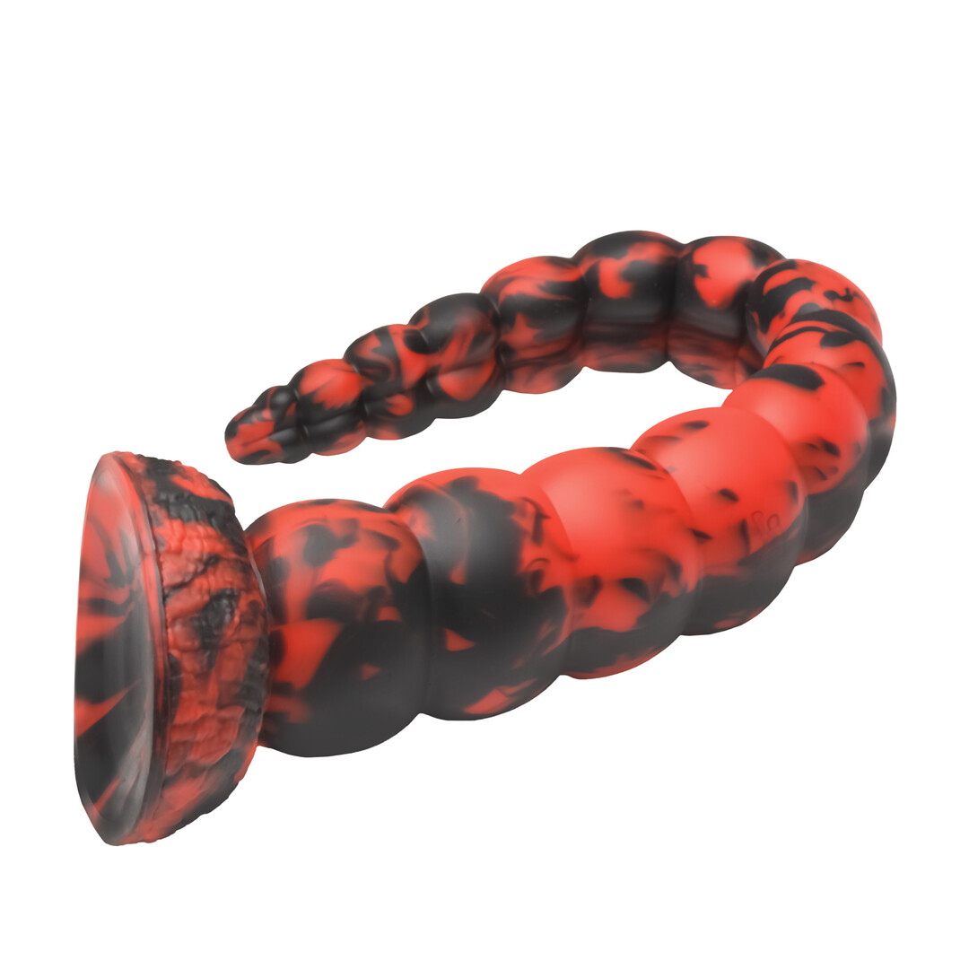 Stinger - Siliconen Dildo - Rood/Zwart - Afbeelding 4