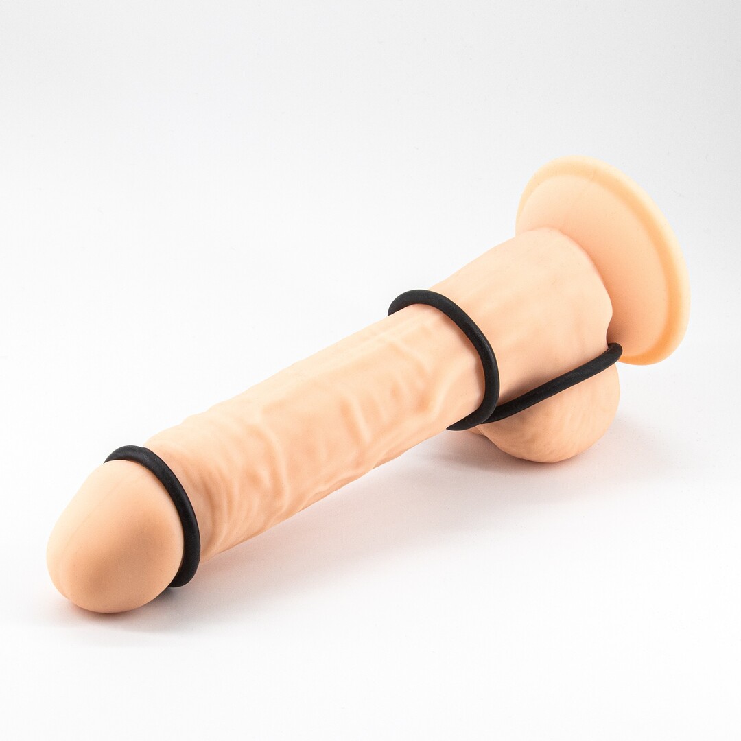 Daltons - Siliconen Cockring Set - Zwart - Afbeelding 4